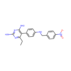 CCc1nc(N)nc(N)c1-c1ccc(NCc2ccc([N+](=O)[O-])cc2)cc1 ZINC000013685941