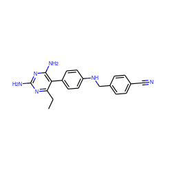 CCc1nc(N)nc(N)c1-c1ccc(NCc2ccc(C#N)cc2)cc1 ZINC000013685962