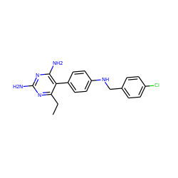 CCc1nc(N)nc(N)c1-c1ccc(NCc2ccc(Cl)cc2)cc1 ZINC000013685929