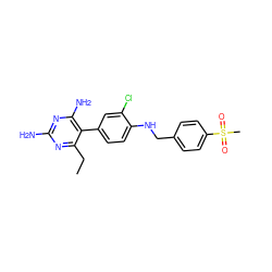 CCc1nc(N)nc(N)c1-c1ccc(NCc2ccc(S(C)(=O)=O)cc2)c(Cl)c1 ZINC000013686067