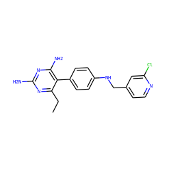 CCc1nc(N)nc(N)c1-c1ccc(NCc2ccnc(Cl)c2)cc1 ZINC000013685968