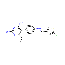 CCc1nc(N)nc(N)c1-c1ccc(NCc2csc(Cl)c2)cc1 ZINC000013685971