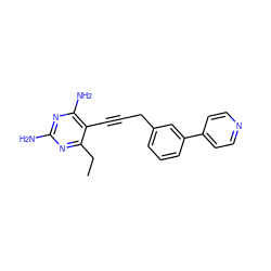 CCc1nc(N)nc(N)c1C#CCc1cccc(-c2ccncc2)c1 ZINC000169707626