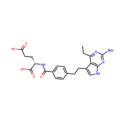 CCc1nc(N)nc2[nH]cc(CCc3ccc(C(=O)N[C@@H](CCC(=O)O)C(=O)O)cc3)c12 ZINC000001553987