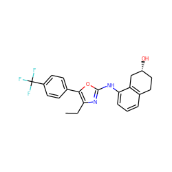 CCc1nc(Nc2cccc3c2C[C@H](O)CC3)oc1-c1ccc(C(F)(F)F)cc1 ZINC000053313127