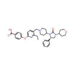 CCc1nc(Oc2ccc(C(=O)O)cc2)ccc1CN1CCC(N2C(=O)N(C3CCOCC3)C[C@H]2c2ccccc2)CC1 ZINC000096285391