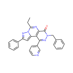 CCc1nc2c(=O)n(Cc3ccccc3)nc(-c3cccnc3)c2c2cc(-c3ccccc3)nn12 ZINC000064454281