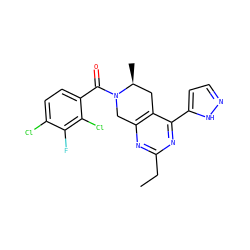 CCc1nc2c(c(-c3ccn[nH]3)n1)C[C@H](C)N(C(=O)c1ccc(Cl)c(F)c1Cl)C2 ZINC000225966027