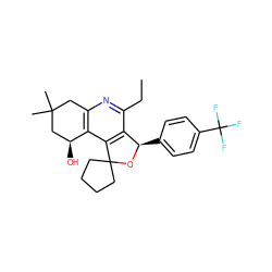 CCc1nc2c(c3c1[C@@H](c1ccc(C(F)(F)F)cc1)OC31CCCC1)[C@@H](O)CC(C)(C)C2 ZINC000114341032