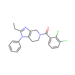 CCc1nc2c(n1-c1ccccc1)CCN(C(=O)c1cccc(Cl)c1Cl)C2 ZINC000225968005