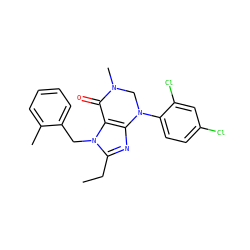 CCc1nc2c(n1Cc1ccccc1C)C(=O)N(C)CN2c1ccc(Cl)cc1Cl ZINC000013582823