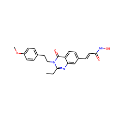 CCc1nc2cc(/C=C/C(=O)NO)ccc2c(=O)n1CCc1ccc(OC)cc1 ZINC000096934295