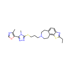 CCc1nc2ccc3c(c2s1)CCN(CCCSc1nnc(-c2ocnc2C)n1C)CC3 ZINC000029127441