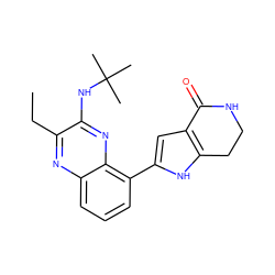 CCc1nc2cccc(-c3cc4c([nH]3)CCNC4=O)c2nc1NC(C)(C)C ZINC000222396410