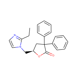 CCc1nccn1C[C@H]1CC(c2ccccc2)(c2ccccc2)C(=O)O1 ZINC000003797195