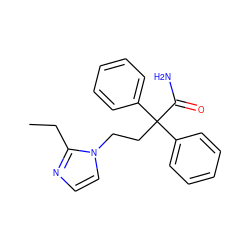 CCc1nccn1CCC(C(N)=O)(c1ccccc1)c1ccccc1 ZINC000029481835