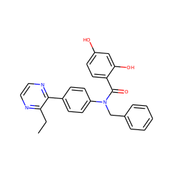 CCc1nccnc1-c1ccc(N(Cc2ccccc2)C(=O)c2ccc(O)cc2O)cc1 ZINC000653679812