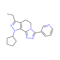 CCc1nn(C2CCCC2)c2c1CCn1c(-c3cccnc3)nnc1-2 ZINC000034556927