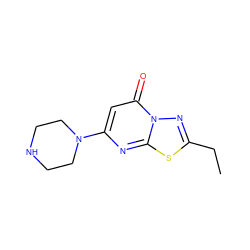 CCc1nn2c(=O)cc(N3CCNCC3)nc2s1 ZINC000000213538