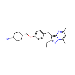 CCc1nn2c(C)cc(C)nc2c1Cc1ccc(OC[C@H]2CC[C@@H](N)CC2)cc1 ZINC000261119966