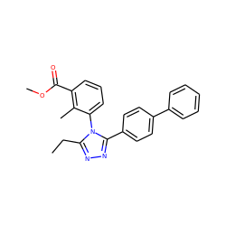 CCc1nnc(-c2ccc(-c3ccccc3)cc2)n1-c1cccc(C(=O)OC)c1C ZINC000096283506