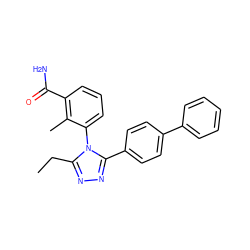 CCc1nnc(-c2ccc(-c3ccccc3)cc2)n1-c1cccc(C(N)=O)c1C ZINC000096283505