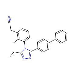 CCc1nnc(-c2ccc(-c3ccccc3)cc2)n1-c1cccc(CC#N)c1C ZINC000096283527