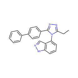 CCc1nnc(-c2ccc(-c3ccccc3)cc2)n1-c1cccc2[nH]ncc12 ZINC000082153714