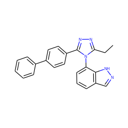 CCc1nnc(-c2ccc(-c3ccccc3)cc2)n1-c1cccc2cn[nH]c12 ZINC000073385867