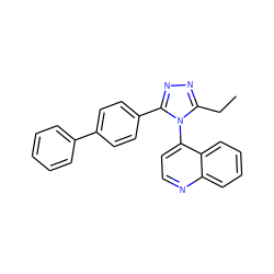 CCc1nnc(-c2ccc(-c3ccccc3)cc2)n1-c1ccnc2ccccc12 ZINC000082154643