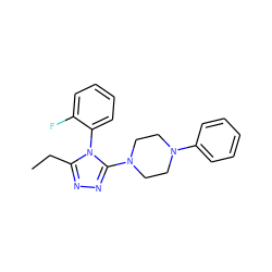 CCc1nnc(N2CCN(c3ccccc3)CC2)n1-c1ccccc1F ZINC000096283518