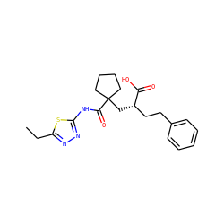 CCc1nnc(NC(=O)C2(C[C@@H](CCc3ccccc3)C(=O)O)CCCC2)s1 ZINC000034803260