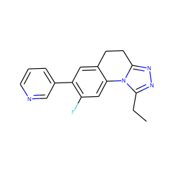 CCc1nnc2n1-c1cc(F)c(-c3cccnc3)cc1CC2 ZINC000299864950