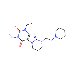 CCn1c(=O)c2c(nc3n2CCCN3CCN2CCCCC2)n(CC)c1=O ZINC000103249930