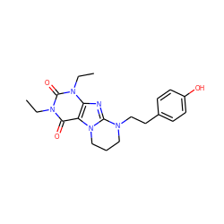 CCn1c(=O)c2c(nc3n2CCCN3CCc2ccc(O)cc2)n(CC)c1=O ZINC000653822715