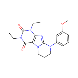 CCn1c(=O)c2c(nc3n2CCCN3c2cccc(OC)c2)n(CC)c1=O ZINC000103249903