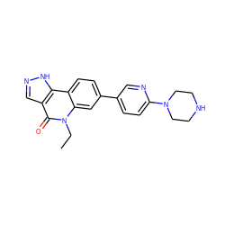 CCn1c(=O)c2cn[nH]c2c2ccc(-c3ccc(N4CCNCC4)nc3)cc21 ZINC000205011255