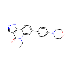 CCn1c(=O)c2cn[nH]c2c2ccc(-c3ccc(N4CCOCC4)cc3)cc21 ZINC000204985116