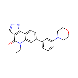 CCn1c(=O)c2cn[nH]c2c2ccc(-c3cccc(N4CCOCC4)c3)cc21 ZINC000205098096