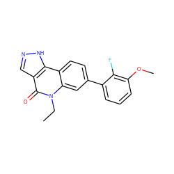 CCn1c(=O)c2cn[nH]c2c2ccc(-c3cccc(OC)c3F)cc21 ZINC000205099477