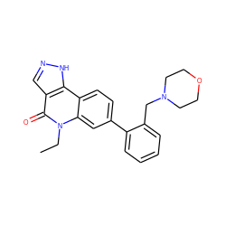 CCn1c(=O)c2cn[nH]c2c2ccc(-c3ccccc3CN3CCOCC3)cc21 ZINC000205935134