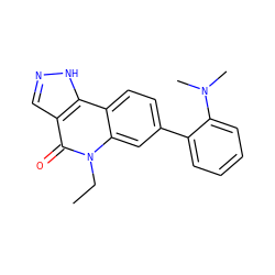 CCn1c(=O)c2cn[nH]c2c2ccc(-c3ccccc3N(C)C)cc21 ZINC000204967344