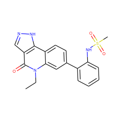 CCn1c(=O)c2cn[nH]c2c2ccc(-c3ccccc3NS(C)(=O)=O)cc21 ZINC000205096707