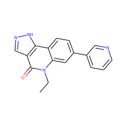 CCn1c(=O)c2cn[nH]c2c2ccc(-c3cccnc3)cc21 ZINC000205102553