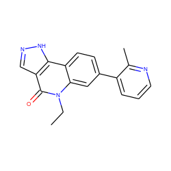 CCn1c(=O)c2cn[nH]c2c2ccc(-c3cccnc3C)cc21 ZINC000220087951