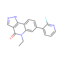 CCn1c(=O)c2cn[nH]c2c2ccc(-c3cccnc3F)cc21 ZINC000205100957