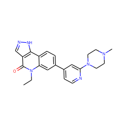 CCn1c(=O)c2cn[nH]c2c2ccc(-c3ccnc(N4CCN(C)CC4)c3)cc21 ZINC000205011297