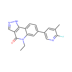 CCn1c(=O)c2cn[nH]c2c2ccc(-c3cnc(F)c(C)c3)cc21 ZINC000205102511