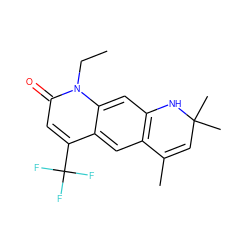 CCn1c(=O)cc(C(F)(F)F)c2cc3c(cc21)NC(C)(C)C=C3C ZINC000013778357