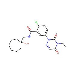 CCn1c(=O)cnn(-c2ccc(Cl)c(C(=O)NCC3(O)CCCCCC3)c2)c1=O ZINC000071341403